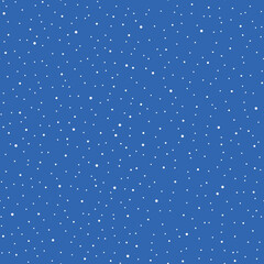 Seamless snowfall pattern, falling snow, chaotic dots, vector design