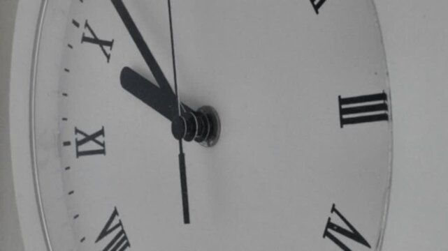 Minute and hour hand Fast movement.Clock dial with running hands and Roman numerals. Fast motion video.Running of time concept. Time flies. 4k footage