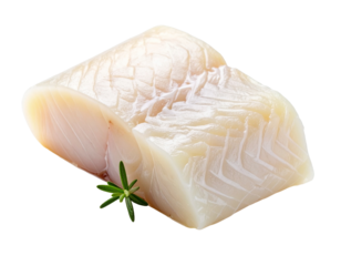 Raw White Fish Fillet Isolated on Transparent Background – Lean Seafood Protein
