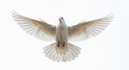 Flying white dove peace freedom bird wings spread holy spirit animal symbol hope purity innocence open sky