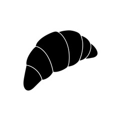 Silhouette of a croissant on transparent background