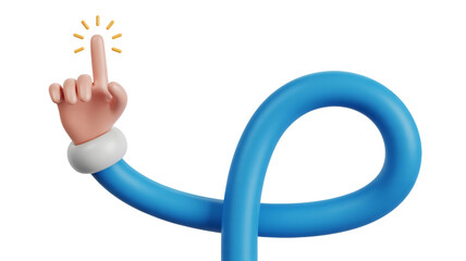 Creative 3D hand points up, perfect for guidance or call to action use