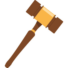 Wooden Gavel and Sounding Block Isolated on White Background Symbolizing Justice and Law