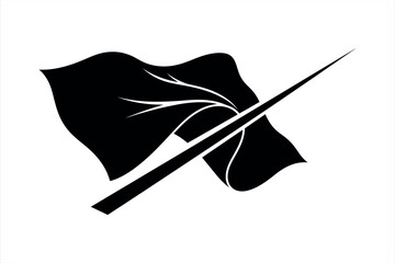 Black flag with a diagonal line crossing it