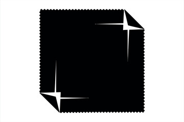 Black square with folded corners icon