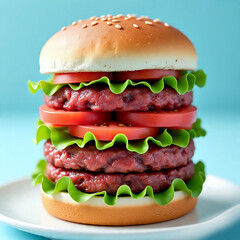 hamburger on a white background