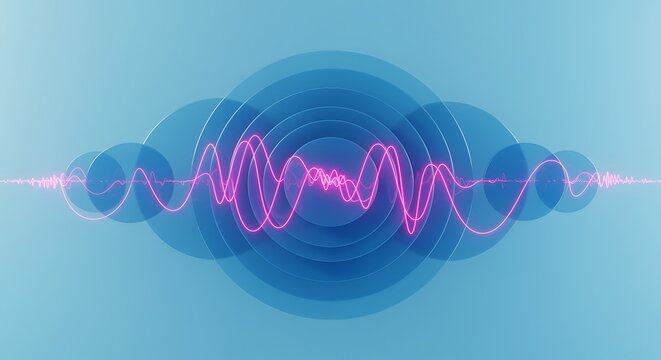 Digital Audio Waveform Visual Representation with Circular Background Layers Design