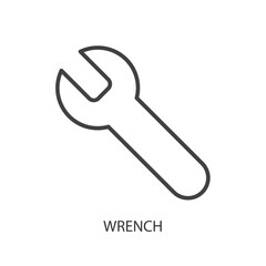 Wrench thin line vector icons.