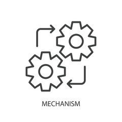 Mechanism thin line vector icons.