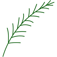 Simple pine branch christmas decoration element