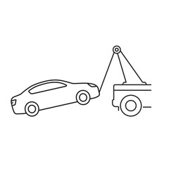 Tow truck, Car towing icon. Vector isolated illustration