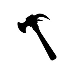Silhouette of a hammer tool on transparent background