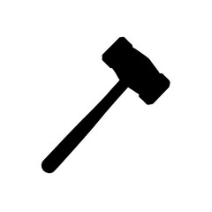 Silhouette of a hammer on transparent background
