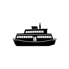 Obraz premium Ferry boat silhouette art on transparent background
