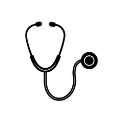 Simple stethoscope outline on transparent background silhouette