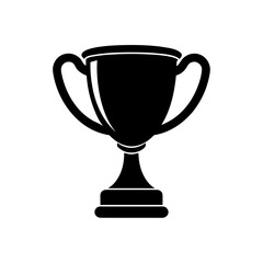Silhouette of trophy cup on transparent background