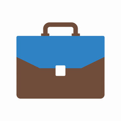 Obraz premium Blue and brown briefcase with a handle suitable for business and travelthemed designs. Perfect for website graphics and promotional material.