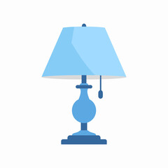 Obraz premium Blue lamp with lampshade and pull chain. Suitable for interior design, home decor, lighting concepts, furniture catalogs, and lifestyle blogs.