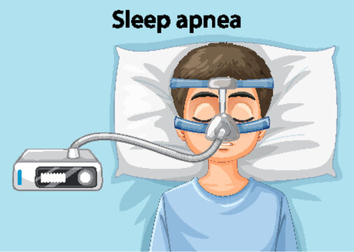 Child Using CPAP Machine for Sleep Apnea Treatment