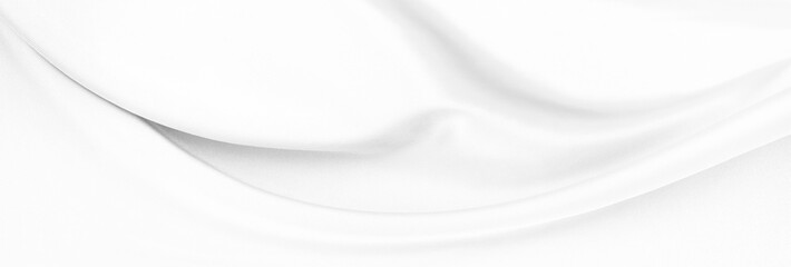 White gray satin texture that is white silver fabric silk panorama background with beautiful soft blur pattern natural.