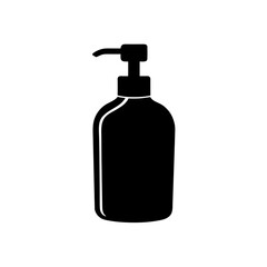 Dispenser bottle silhouette on transparent background