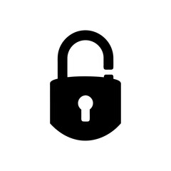 Illustration of a padlock on transparent background silhouette