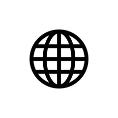 Globe Icon for Global Network and Internet Connection