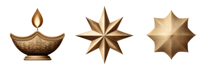 Decorative Bronze Elements in Various Shapes for Artistic Background Design