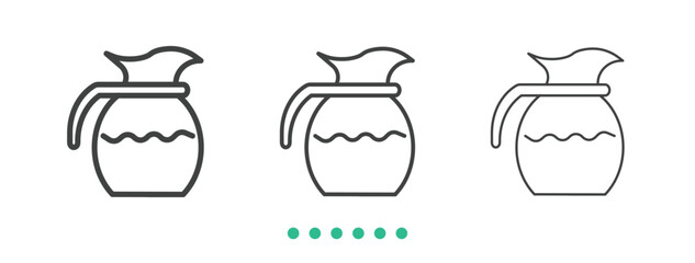 Water jug icon. Thin line icon vector