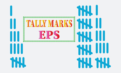 Vibrant Tally Marks EPS: Blue Counting Graphics