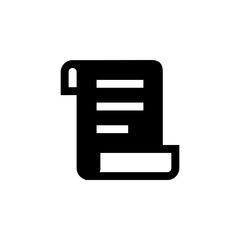 Receipt Icon for Payment and Purchase Record