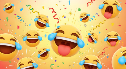 Laughing Emoji Explosion A Celebration of Humor and Joy.