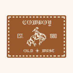 Cowboy Ride Horse Vintage Patch Perfect for Fashion, Print, etc