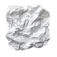 Obraz premium A Piece of Crumpled Wrinkled White Office Paper Isolated on transparent background Remove png, Clipping Path, pen tool