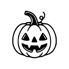 cute Halloween jack-o'-lantern pumpkin vector outline