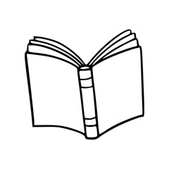 open book hand drawn outline vector