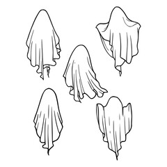 minimalist sheet ghosts collection for Halloween