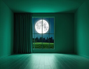 A charming window adorned with flowing, sheer white curtains gently billowing in the breeze, framed by a rustic wooden sill and soft sunlight streaming through.