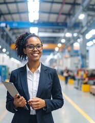 A focused woman with stylish glasses is intently holding an iPad, showcasing a modern workspace filled with books and a cozy ambiance.