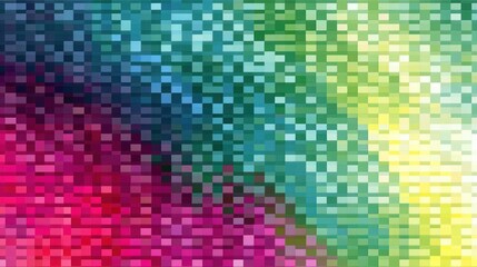 Fototapeta premium A colorful, pixelated mosaic background with a gradient of vibrant colors.