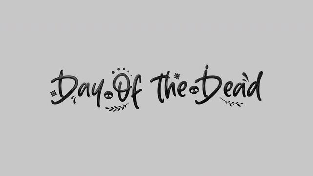 Decorative font spelling day of the dead. Ideal for dia de los muertos celebrations, posters, social media graphics, and festive products.