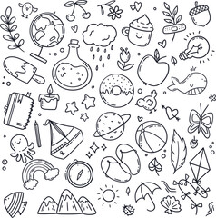 Manga expression vector set featuring hand drawn emotion and motion elements &mdash; speech bubbles, stars, swirls, and sound lines.