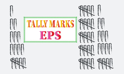 Textured Tally Marks EPS: Sketchy Style Counting