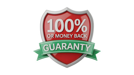 Trustworthy shield assuring money back with 100% guarantee for customers