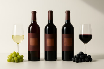 Fototapeta premium red wine and grapes