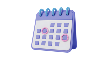 Planning your schedule with highlighted important dates on a 3D calendar