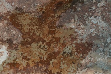 Fototapeta premium Abstract Full Frame Texture of Rusted Metal or Aged Stone with Brown, Rust, and Light Blue Patina