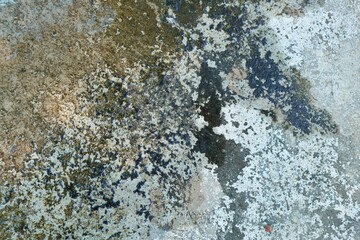 Abstract Full Frame Texture of Rusted Metal or Aged Stone with Brown, Rust, and Light Blue Patina