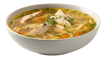 Bowl of Chicken Soup on Transparent Background Fresh Homemade Comfort Food Illustration