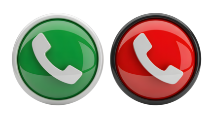 Green and red phone icons symbolizing call acceptance and rejection